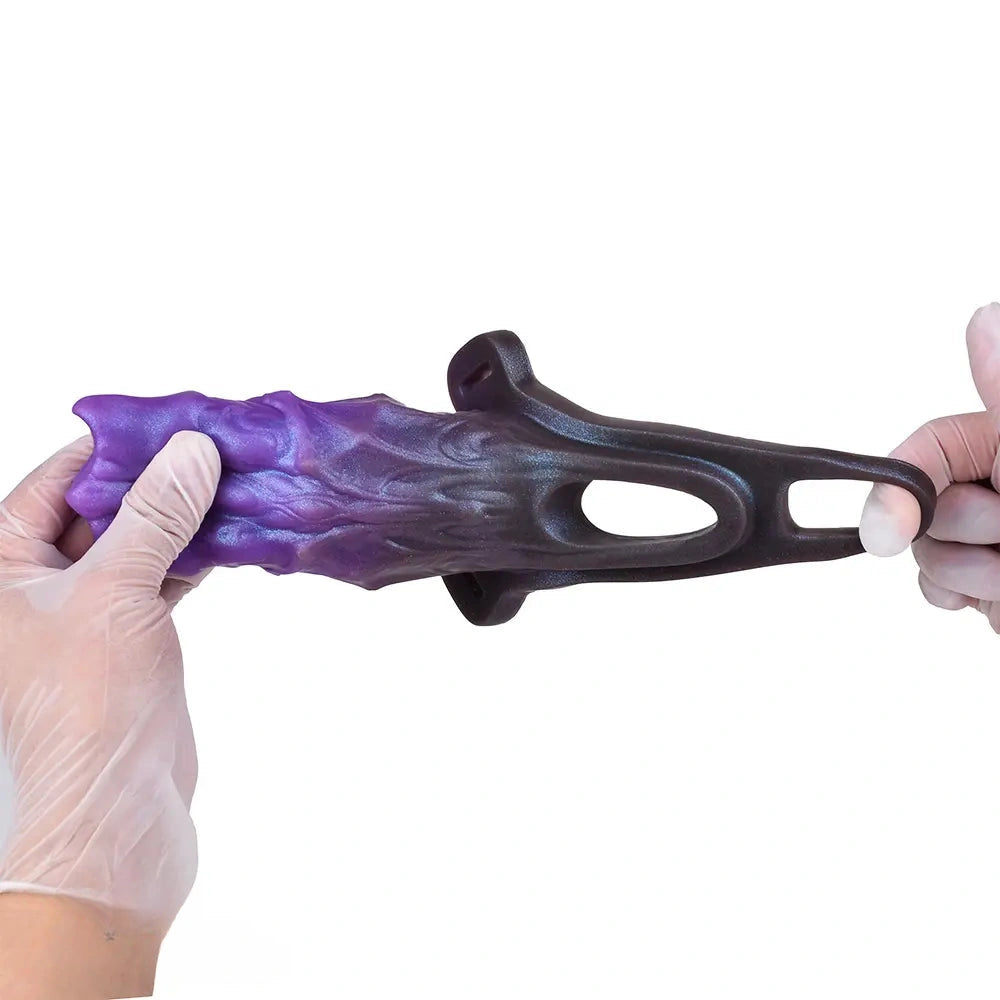 5.39in Scary Dragon Beast Creature Fantasy Hollow Dildo Sleeve With Cock Ring
