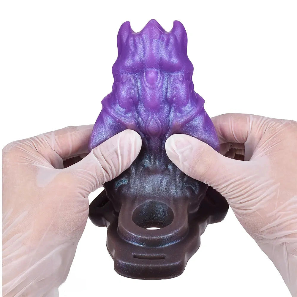 5.39in Scary Dragon Beast Creature Fantasy Hollow Dildo Sleeve With Cock Ring