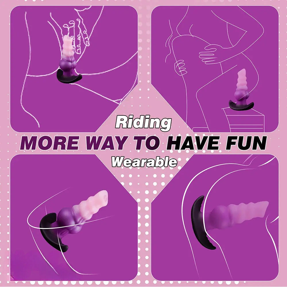 5.3in 6.3in 7.28in Anal Beads Wearable Silicone Dildo For Adult Sex Toy