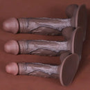 5.3in 7.09in 9.06in Ebony Silicone Soft Dildo For Flirting Orgasm