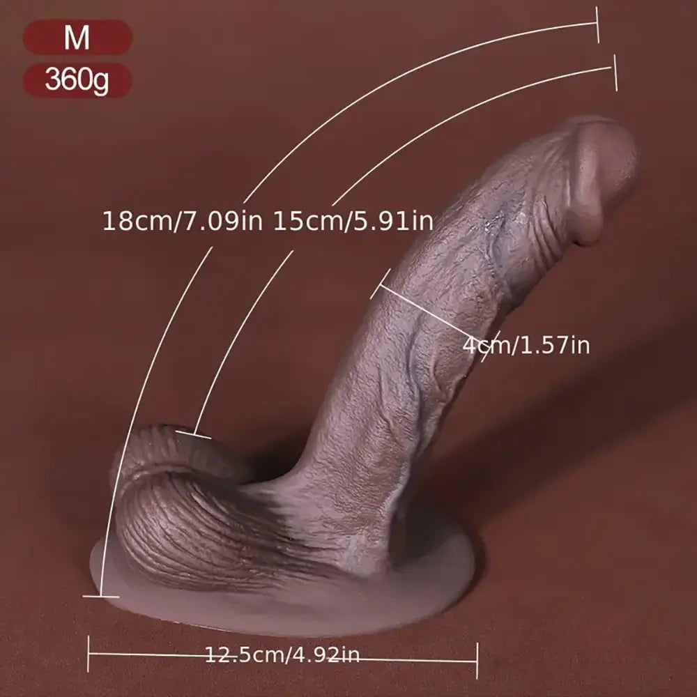 5.3in 7.09in 9.06in Ebony Silicone Soft Dildo For Flirting Orgasm