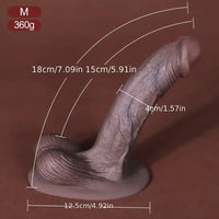 5.3in 7.09in 9.06in Ebony Silicone Soft Dildo For Flirting Orgasm