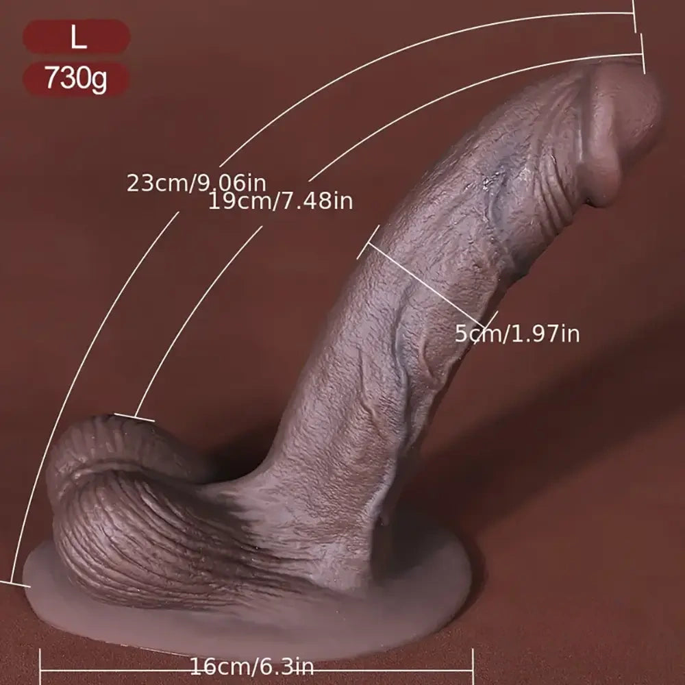 5.3in 7.09in 9.06in Ebony Silicone Soft Dildo For Flirting Orgasm
