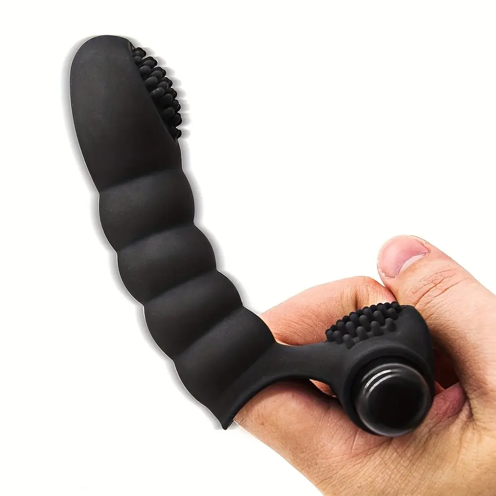 5.3in Female Toy Finger Sleeve Vibrator Rechargeable Dildo G-Spot Massager