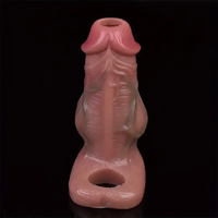 5.3in Lifelike Silicone Soft Dildo Sleeve With Big Knot Penis Extender
