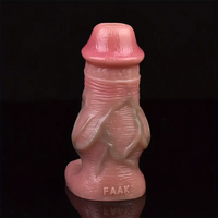 5.3in Lifelike Silicone Soft Dildo Sleeve With Big Knot Penis Extender