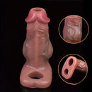 5.3in Lifelike Silicone Soft Dildo Sleeve With Big Knot Penis Extender