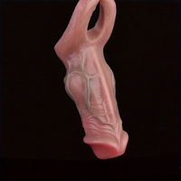 5.3in Lifelike Silicone Soft Dildo Sleeve With Big Knot Penis Extender