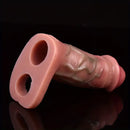 5.3in Lifelike Silicone Soft Dildo Sleeve With Big Knot Penis Extender