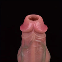 5.3in Lifelike Silicone Soft Dildo Sleeve With Big Knot Penis Extender