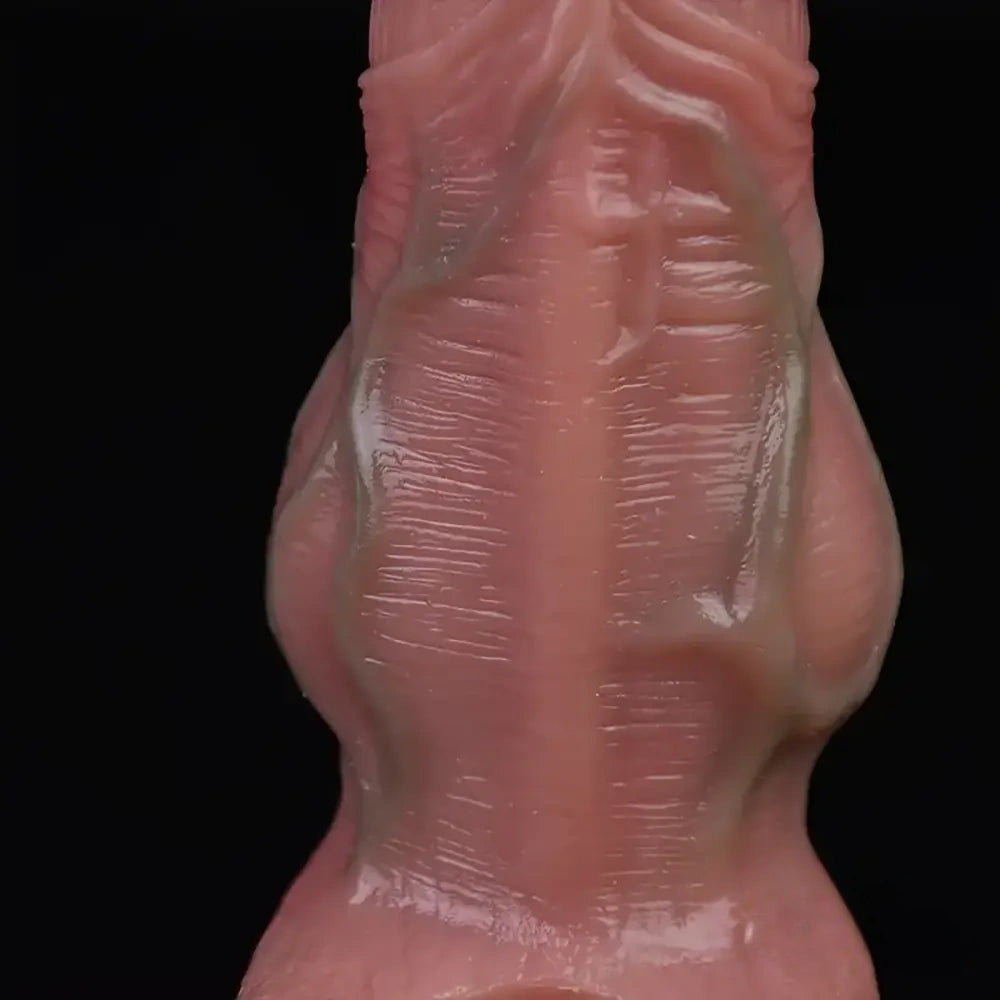 5.3in Lifelike Silicone Soft Dildo Sleeve With Big Knot Penis Extender
