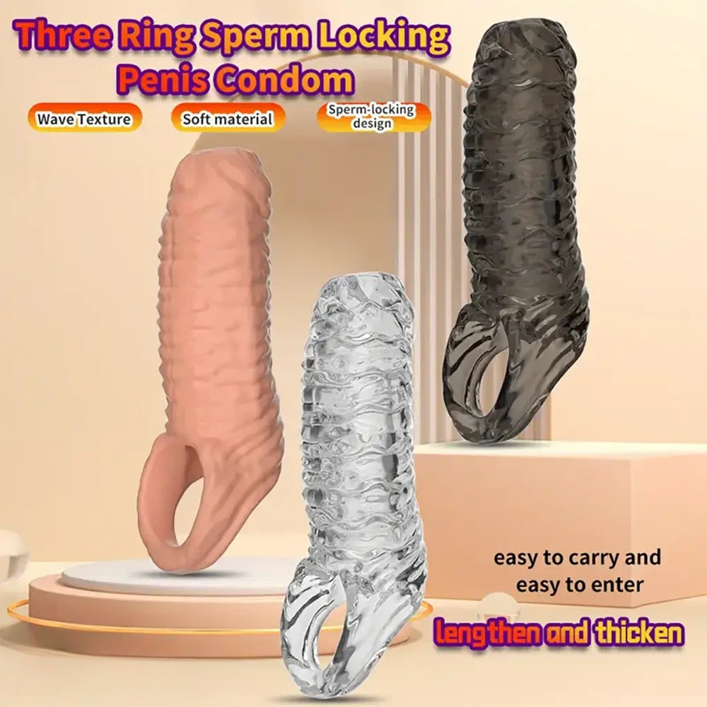 5.3in Penis Sleeve Ejaculation Soft Penis Adult Male Toy For Couples
