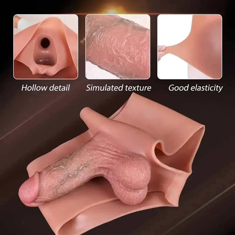 5.3in Realistic Silicone Penis Sleeve Stretchable Dildo For Women