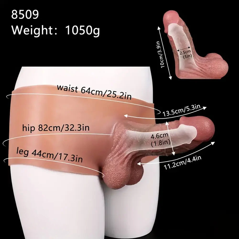 5.3in Realistic Silicone Penis Sleeve Stretchable Dildo For Women