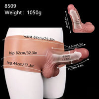 5.3in Realistic Silicone Penis Sleeve Stretchable Dildo For Women