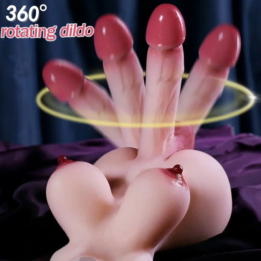 5.3in Shemale Sex Doll Torso with Realistic Dildo Big Breasts For Anal Sex