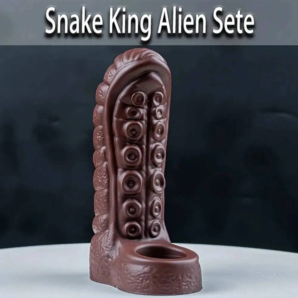 5.3in Soft Tentacle Dildo Sleeve Hollow Silicone Cock Sleeve For Extended