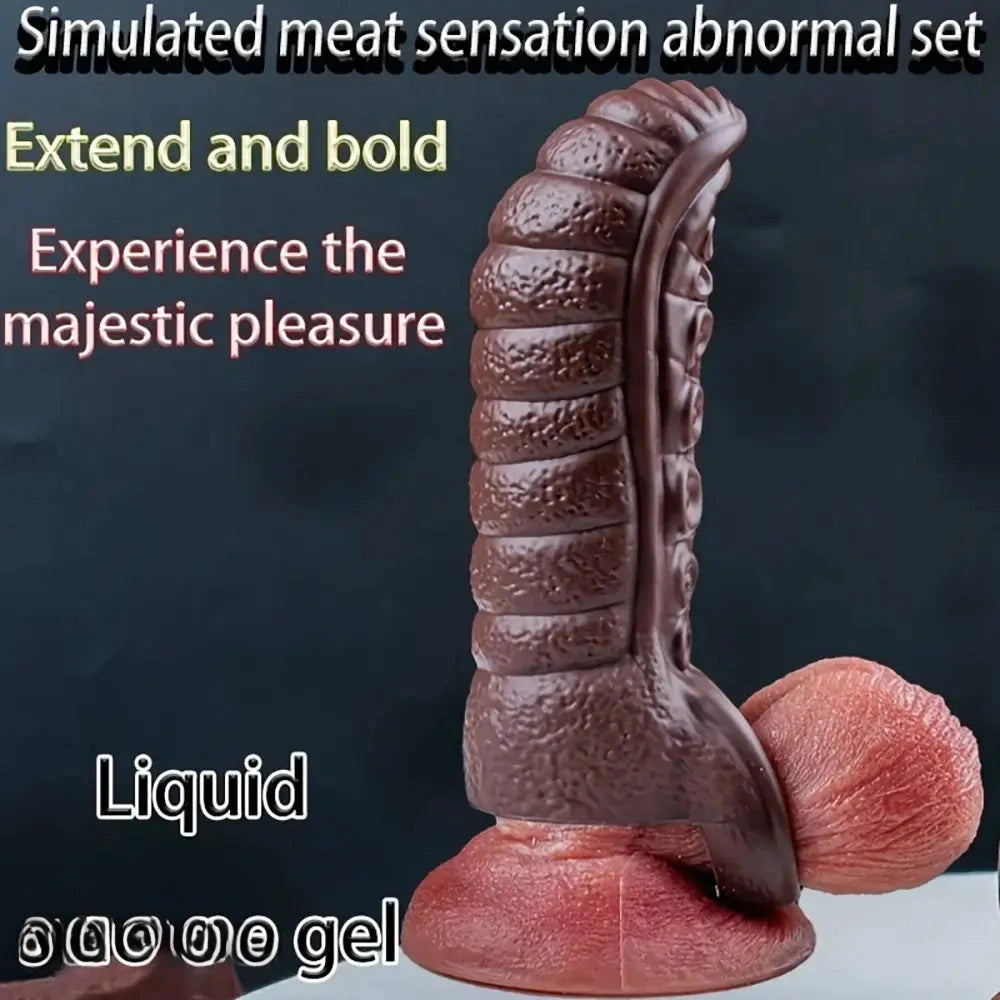 5.3in Soft Tentacle Dildo Sleeve Hollow Silicone Cock Sleeve For Extended