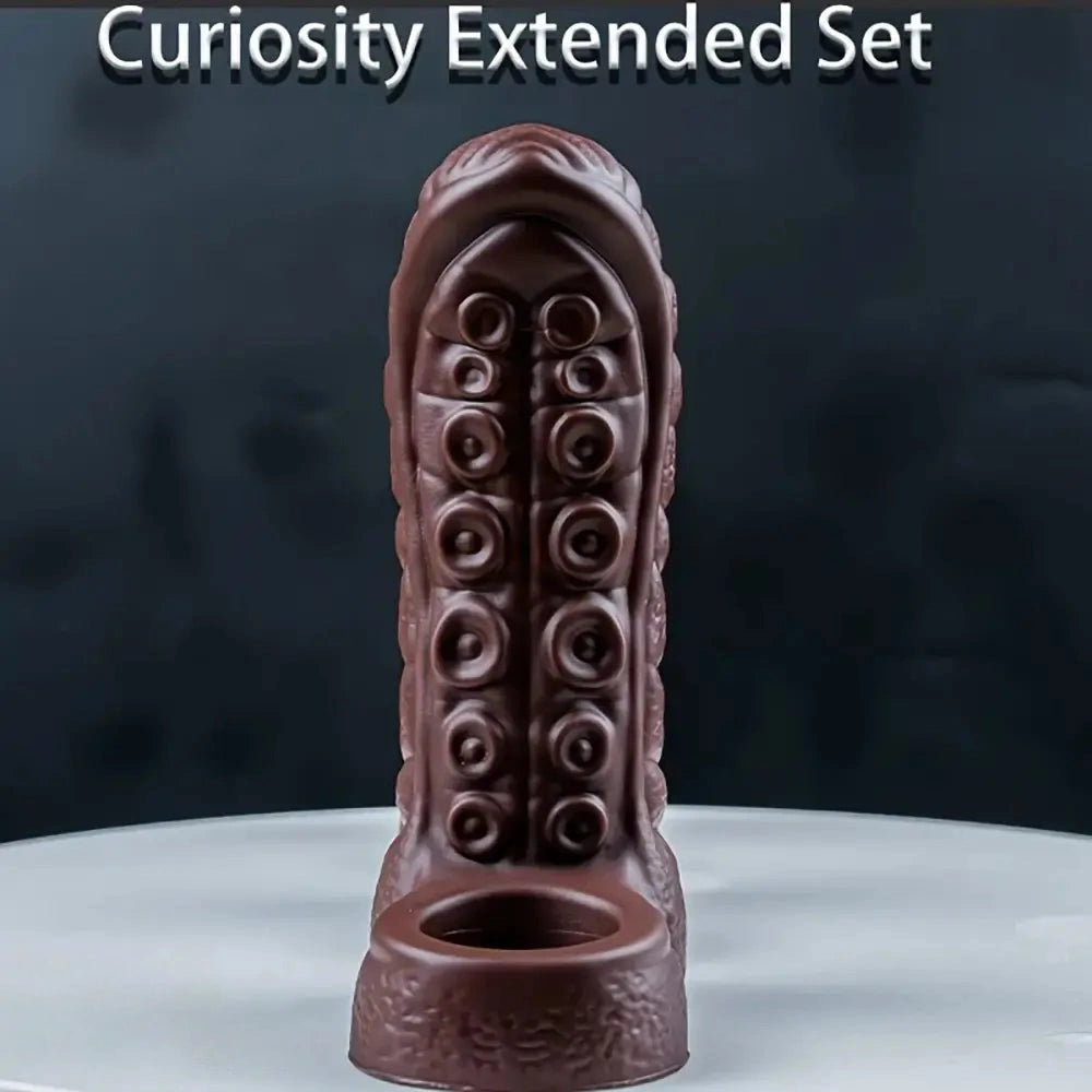 5.3in Soft Tentacle Dildo Sleeve Hollow Silicone Cock Sleeve For Extended