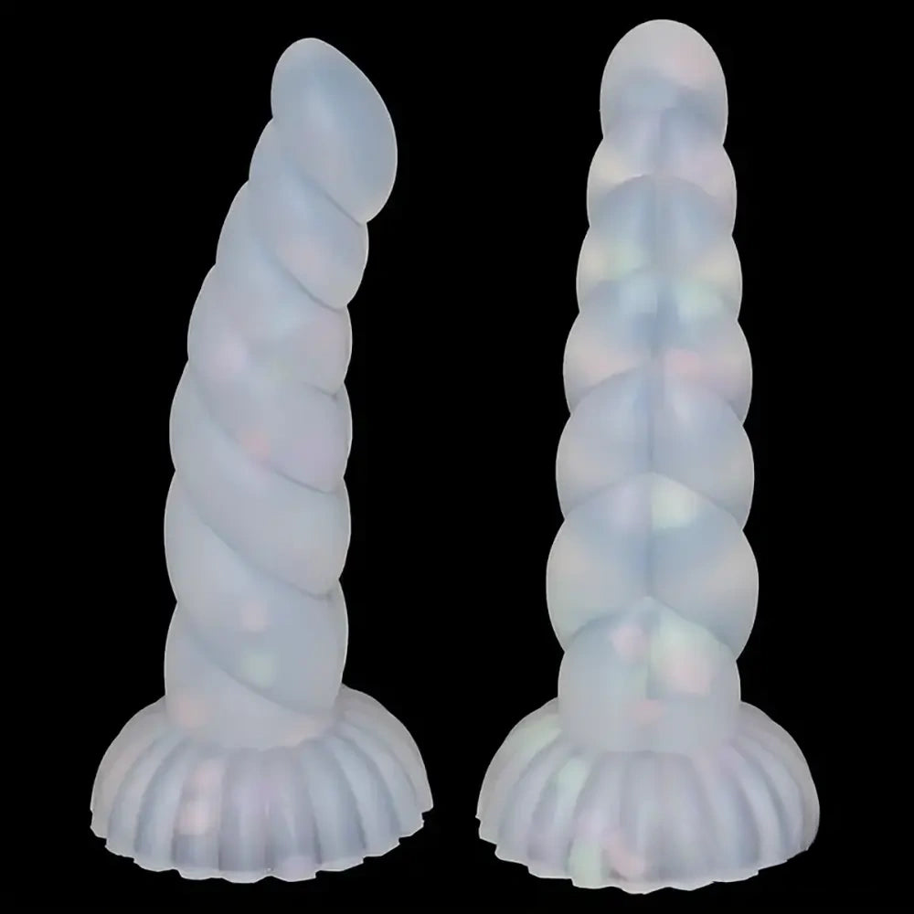 5.43in 8.86in Big Lifelike Jelly Glowing Dildo With Sucker Sex Toy Masturbator