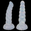 5.43in 8.86in Big Lifelike Jelly Glowing Dildo With Sucker Sex Toy Masturbator