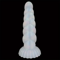 5.43in 8.86in Big Lifelike Jelly Glowing Dildo With Sucker Sex Toy Masturbator
