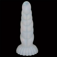 5.43in 8.86in Big Lifelike Jelly Glowing Dildo With Sucker Sex Toy Masturbator