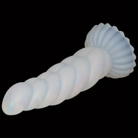 5.43in 8.86in Big Lifelike Jelly Glowing Dildo With Sucker Sex Toy Masturbator