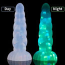 5.43in 8.86in Big Lifelike Jelly Glowing Dildo With Sucker Sex Toy Masturbator
