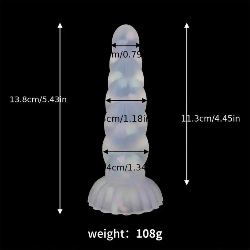 5.43in 8.86in Big Lifelike Jelly Glowing Dildo With Sucker Sex Toy Masturbator