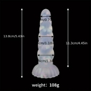 5.43in 8.86in Big Lifelike Jelly Glowing Dildo With Sucker Sex Toy Masturbator