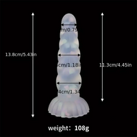 5.43in 8.86in Big Lifelike Jelly Glowing Dildo With Sucker Sex Toy Masturbator