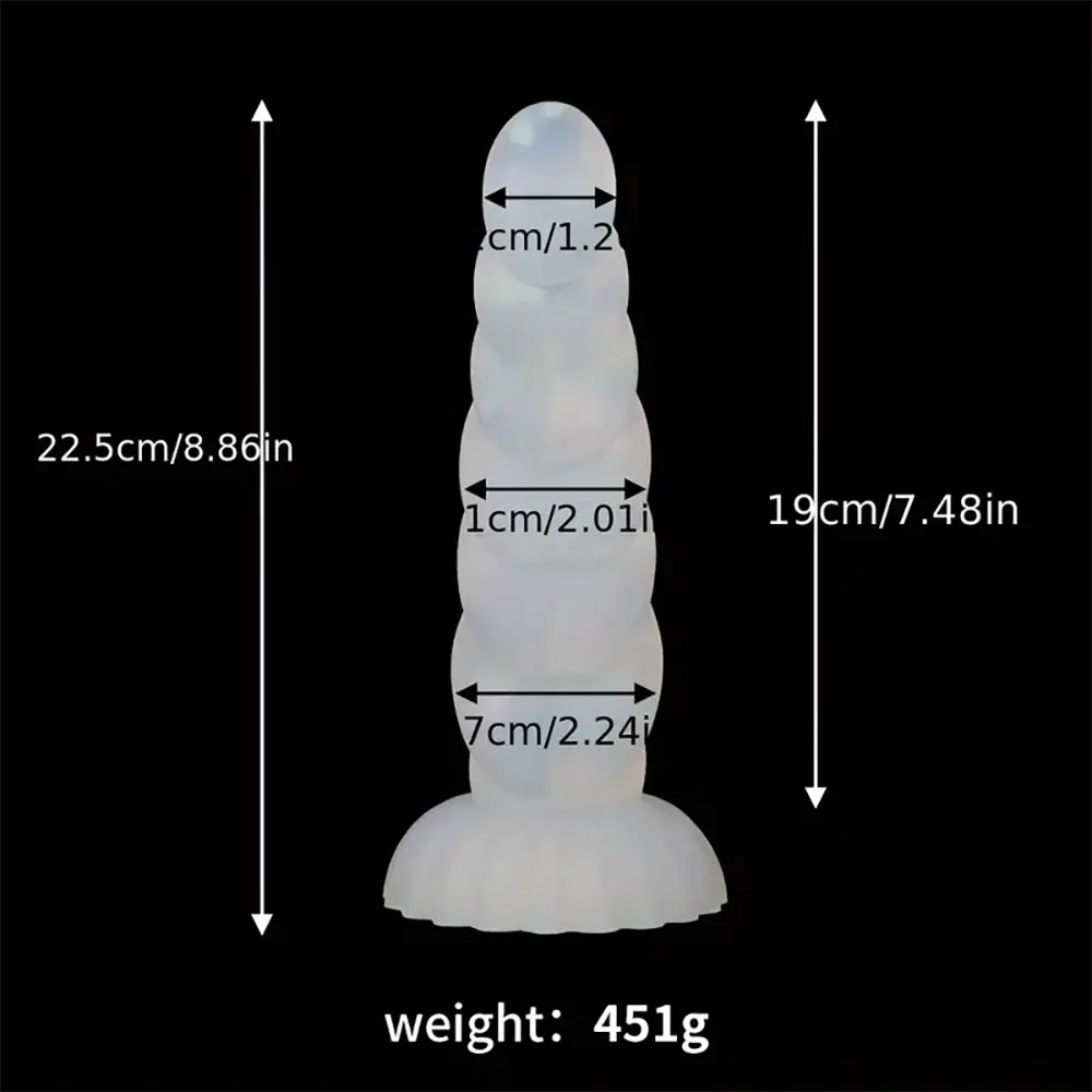 5.43in 8.86in Big Lifelike Jelly Glowing Dildo With Sucker Sex Toy Masturbator