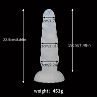 5.43in 8.86in Big Lifelike Jelly Glowing Dildo With Sucker Sex Toy Masturbator