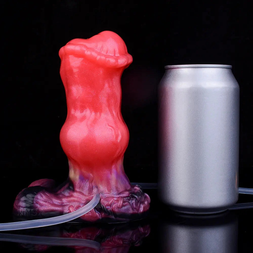 5.43in Fantasy Horse Knotted Silicone Soft Inflatable Spraying Water Dildo