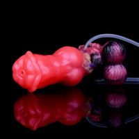 5.43in Fantasy Horse Knotted Silicone Soft Inflatable Spraying Water Dildo
