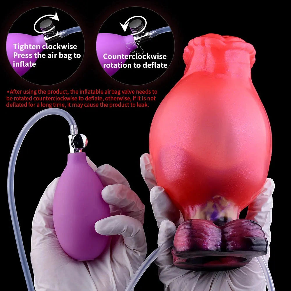 5.43in Fantasy Horse Knotted Silicone Soft Inflatable Spraying Water Dildo