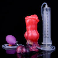 5.43in Fantasy Horse Knotted Silicone Soft Inflatable Spraying Water Dildo
