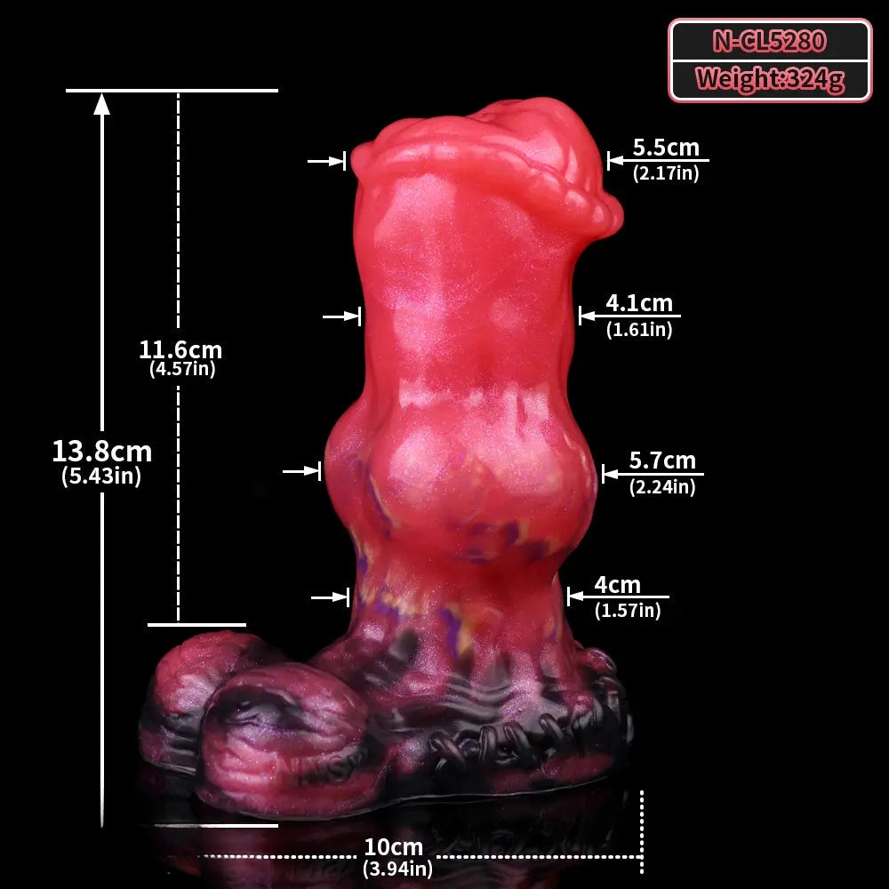 5.43in Horse Knot Silicone Fantasy Dildo For G Spot and Anal Sex Play