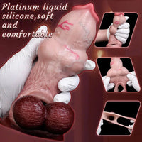 5.47in 6.49in 6.77in Realistic Dog Lifelike Dildo Sleeve With Close Open Head