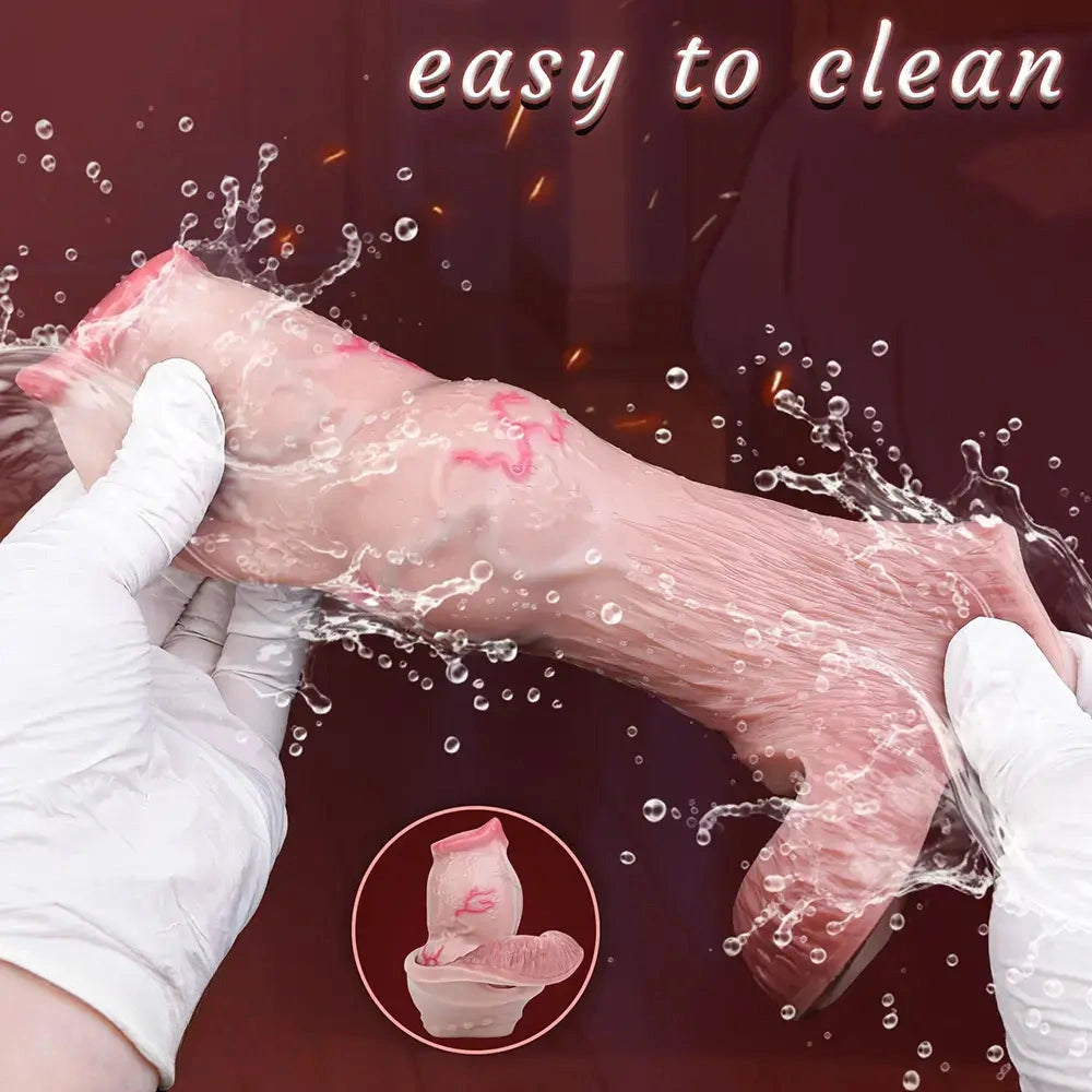 5.47in 6.49in 6.77in Realistic Dog Lifelike Dildo Sleeve With Close Open Head