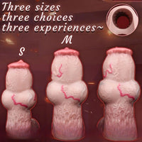 5.47in 6.49in 6.77in Realistic Dog Lifelike Dildo Sleeve With Close Open Head