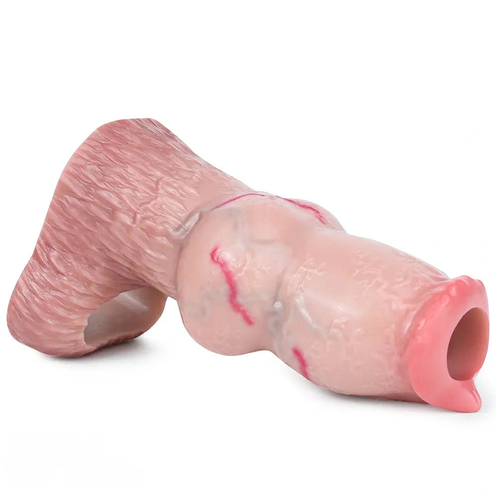5.47in 6.49in 6.77in Realistic Dog Lifelike Dildo Sleeve With Close Open Head