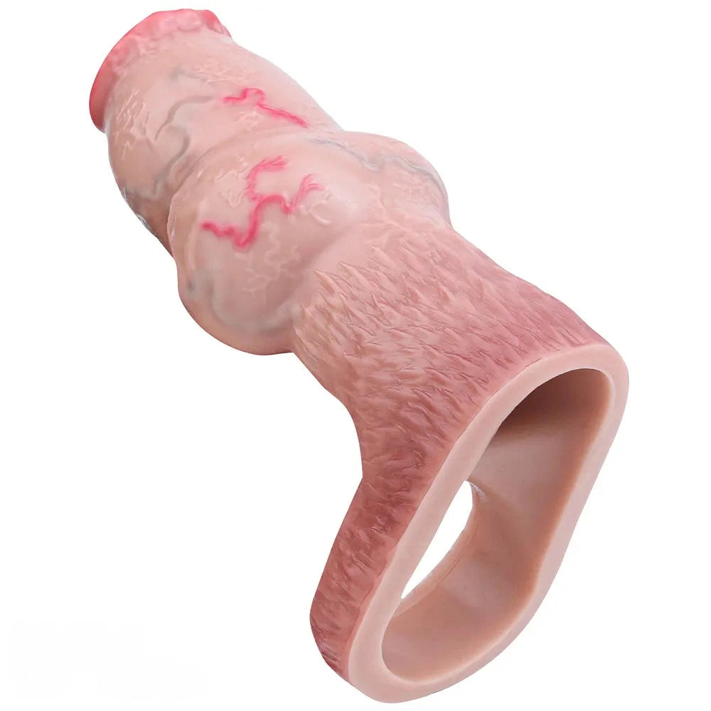 5.47in 6.49in 6.77in Realistic Dog Lifelike Dildo Sleeve With Close Open Head