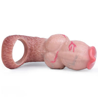 5.47in 6.49in 6.77in Realistic Dog Lifelike Dildo Sleeve With Close Open Head