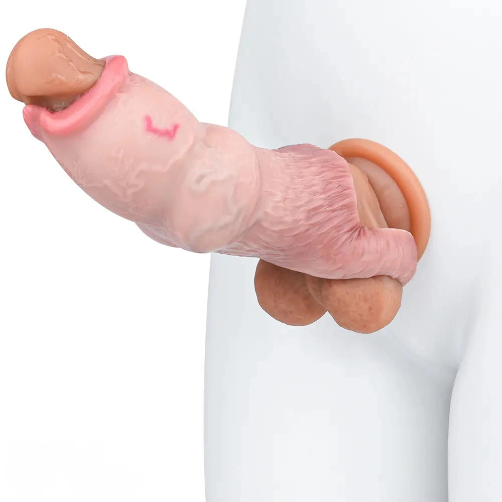 5.47in 6.49in 6.77in Realistic Dog Lifelike Dildo Sleeve With Close Open Head