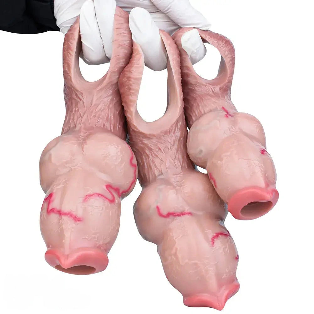 5.47in 6.49in 6.77in Realistic Dog Lifelike Dildo Sleeve With Close Open Head