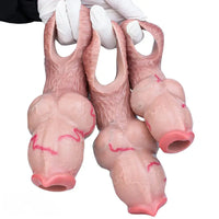 5.47in 6.49in 6.77in Realistic Dog Lifelike Dildo Sleeve With Close Open Head