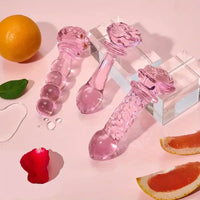 5.4in 5.7in Clear Elegant Unisex Glass Crystal Dildo For Female Male