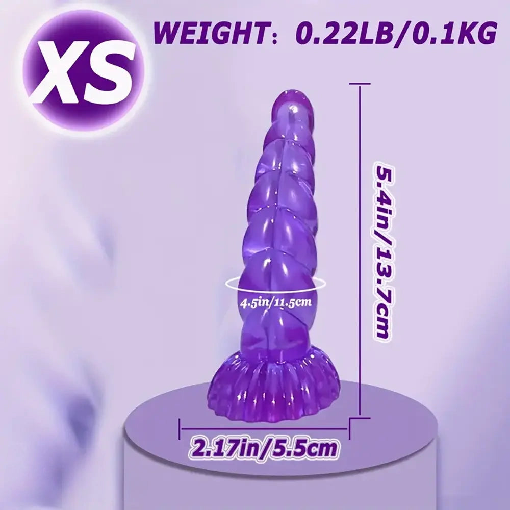 5.4in 8.66in Fantasy Purple Jelly Dildo Powerful Suction Cup Adult Toy